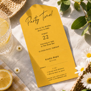 Tempo de Festa Mostarda Amarelo Minimalista Elegan
