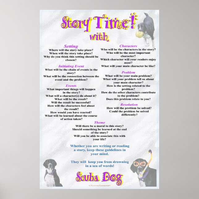 Tempo De História Com Scuba Dog Poster (Frente)