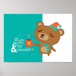 Tempo de inverno Jovens Teddy Bear Poster