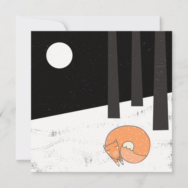 Tempo de inverno - Raposa dormindo - Ilustração (Frente)