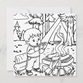 Tempo de janto | Página de Coloração do Acampament