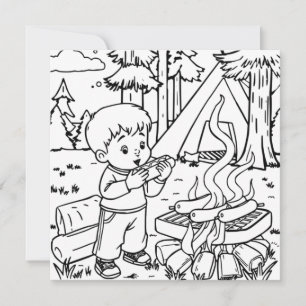 Tempo de janto Página de Coloração do Acampament