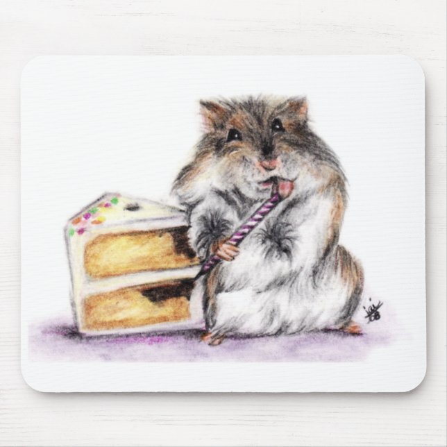Tempo do aniversário (hamster) Mousepad (Frente)