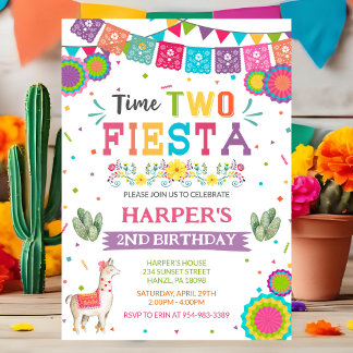 Tempo Dois Convite de Aniversário Fiesta