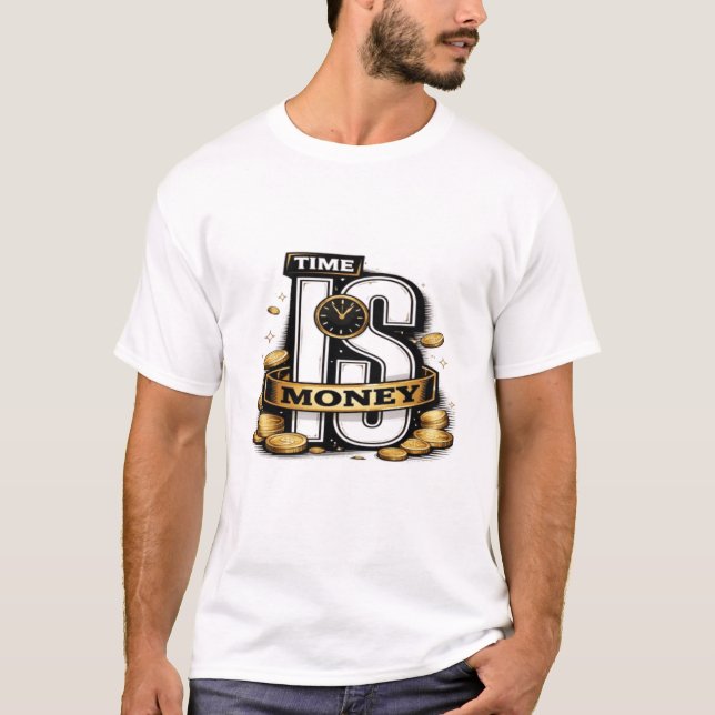 Tempo é Dinheiro Camiseta Masculina (Frente)