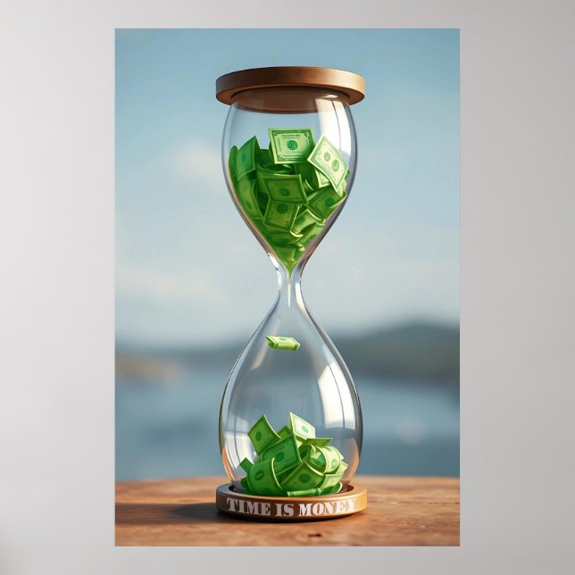 Tempo é Money Hourglass, Poster de Download Digita (Frente)
