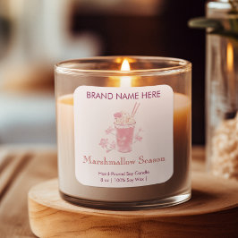 Temporada de Marshmallow  | Etiquetas de Vela Rosa