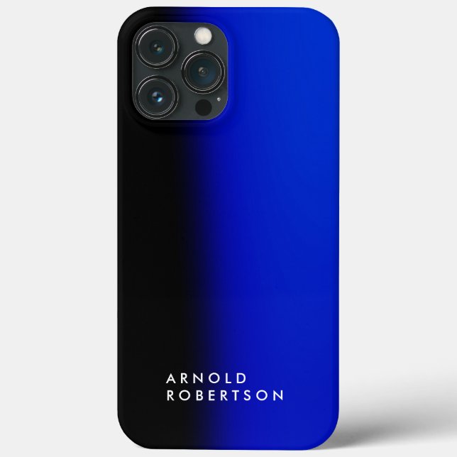 Tendência Azul Negra Minimalista Moderna Adicionar (Verso)