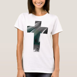 Tendência da Camisa Abstrato de Arte Preta Verde B