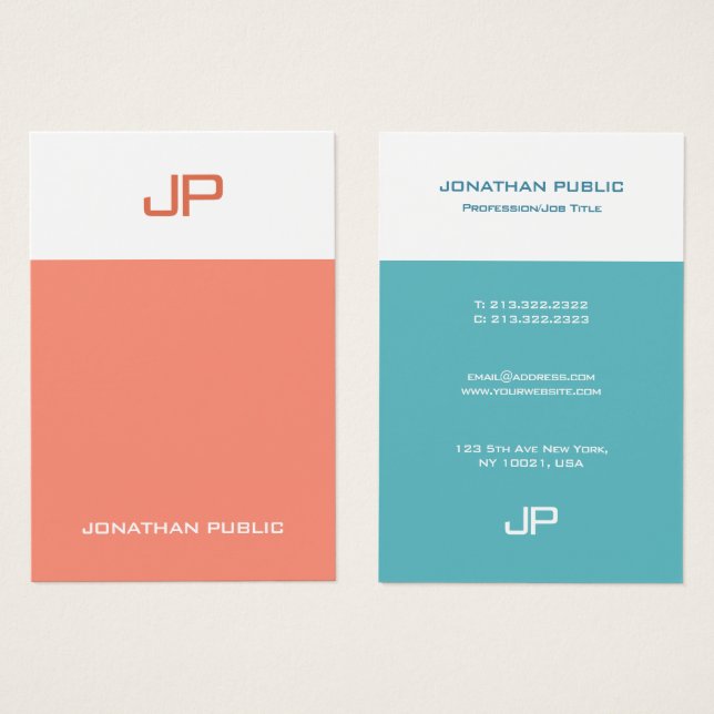 Tendência das cores elegantes do Modelo de monogra (Frente & Verso)