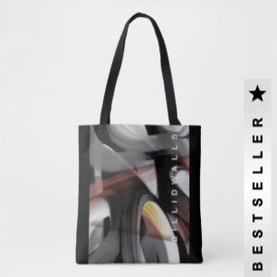 Tendência de Bolsa Tote Abstracto Preto Branco Emp