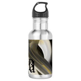 Tendência de Garrafa de Água Arte Abstrata Preto B