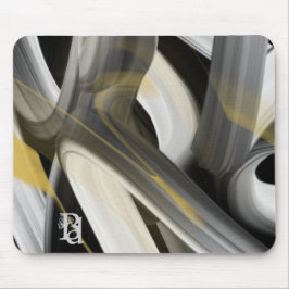 Tendência de Mousepad Arte Abstrata Preto Branco D