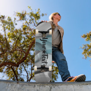 Tendência de Skate Arte Abstrata Oceano Azul