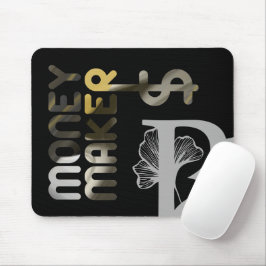 Tendência do Mousepad MONEYMAKER Abstrato preto br