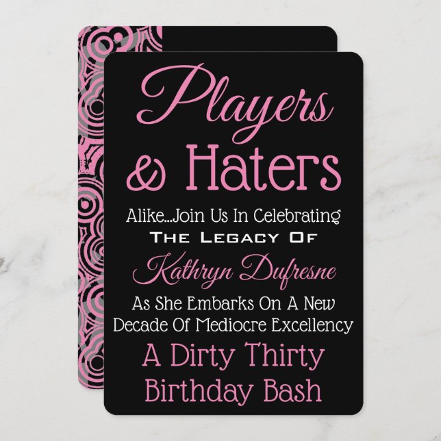 Tendência "Jogadores e Odiadores" Convite de festa (Frente/Verso)