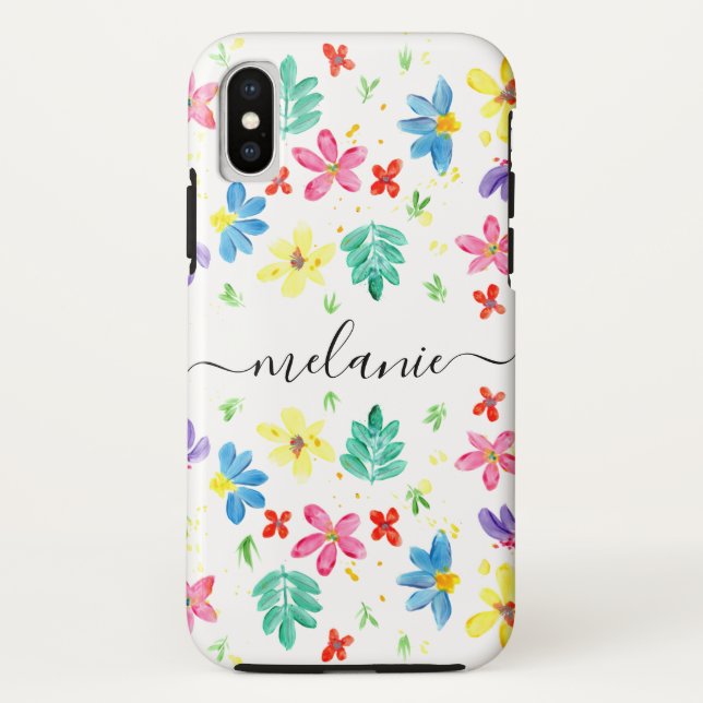 Tendência Moderna de capas de iphone Florais de Ma (Verso)