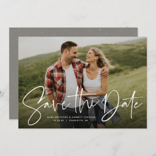 Tendência moderna de script salve o cartão com fot