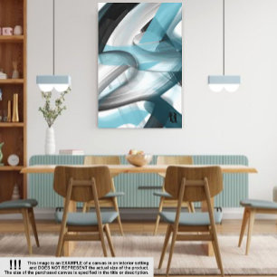 Tendência Stormy Ocean Abstrato Art Canvas Blue de