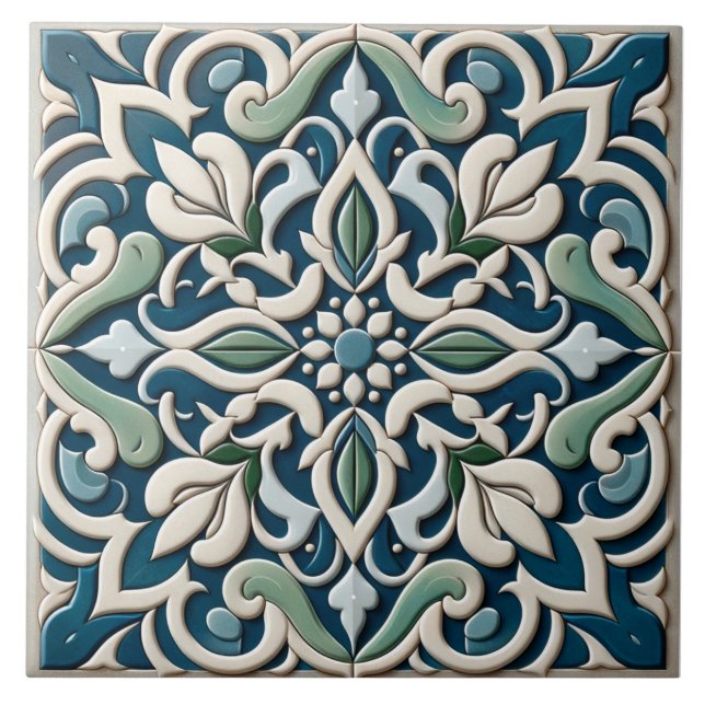 Tendências 2024: Azulejos Simétricos Florais (Frente)