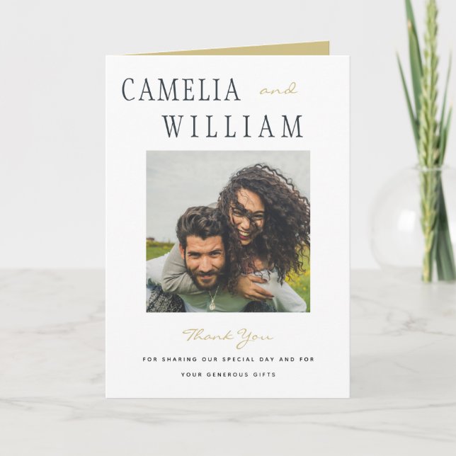 Tendências de agradecimento de casamento minimalis (Frente)