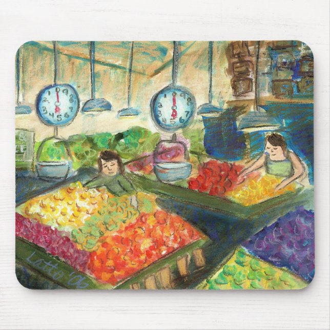 Tending the Produce Mousepad (Pike Place Seattle) (Frente)