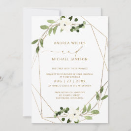 Tendy Convite de casamento Geométrico Greenery Fau