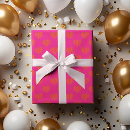 Tendy Hot Pink e Orange Glitter Heart