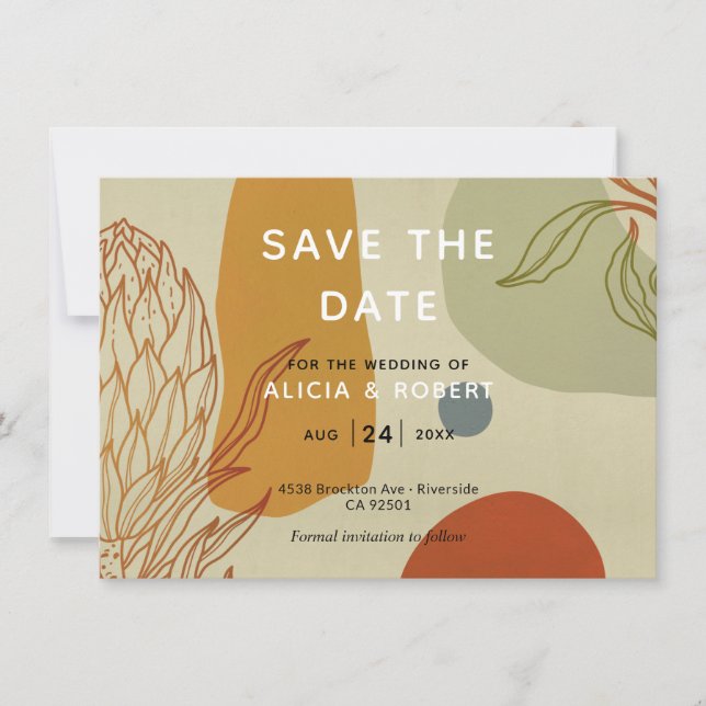 Tendy Modern Line Abstrato Protea Botânica (Frente)