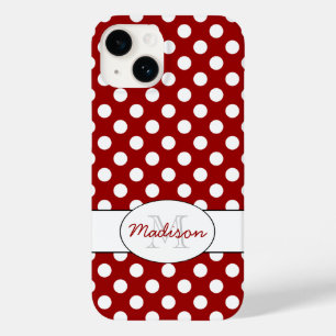 Tendy Red White bolinhas Monograma iPhone 7