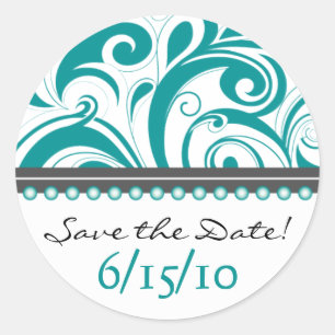 Tendy Teal Swirlies Salve o adesivo Date