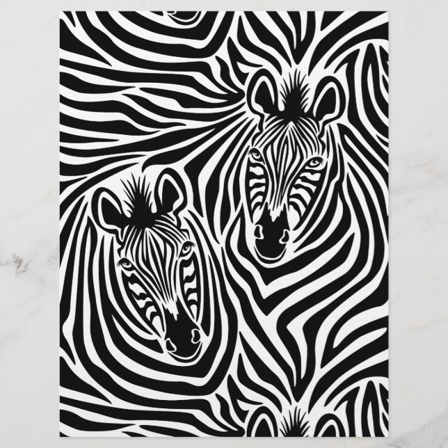 Tendy Zebra Imprime Padrão Branco E Preto (Frente)