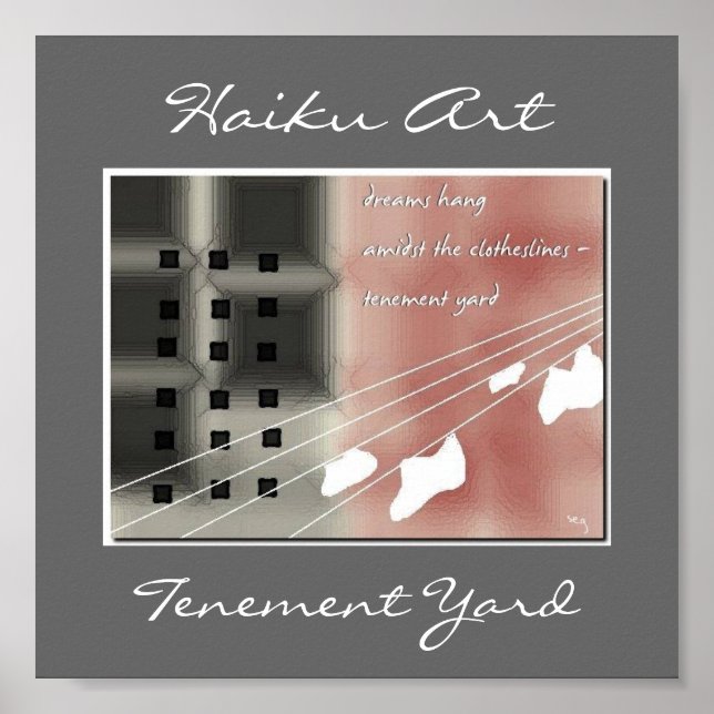 Tenement Yard Haiku Art Impressão (Frente)