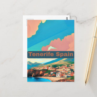 Tenerife Espanha Viagem Arte de Cartão Postal Espa