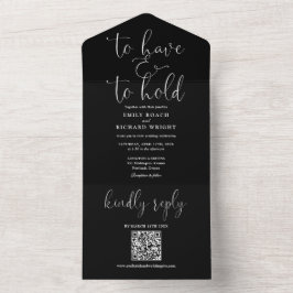 Tenha E Mantenha Código QR Casamento Preto E Branc