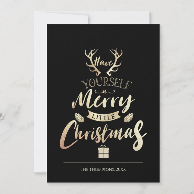 Tenha Feliz De Natal Dourado (Frente)