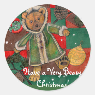 Tenha muito um Natal de Beary! Etiquetas de Teddy~