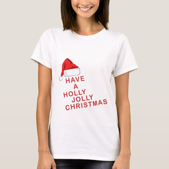 Tenha t-shirt alegres de um Natal do azevinho (Frente)