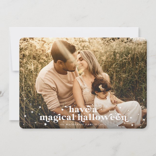 Tenha um cartão de foto de Halloween mágico (Frente)