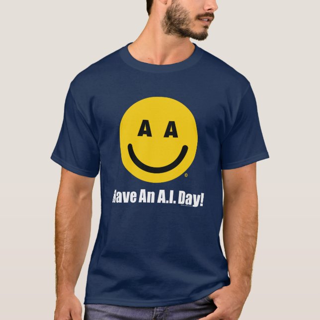 Tenha Um Dia de I.A. Camiseta Preta (Frente)