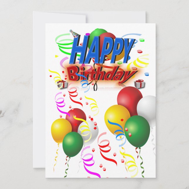 Tenha um feliz aniversário colorido (Frente)