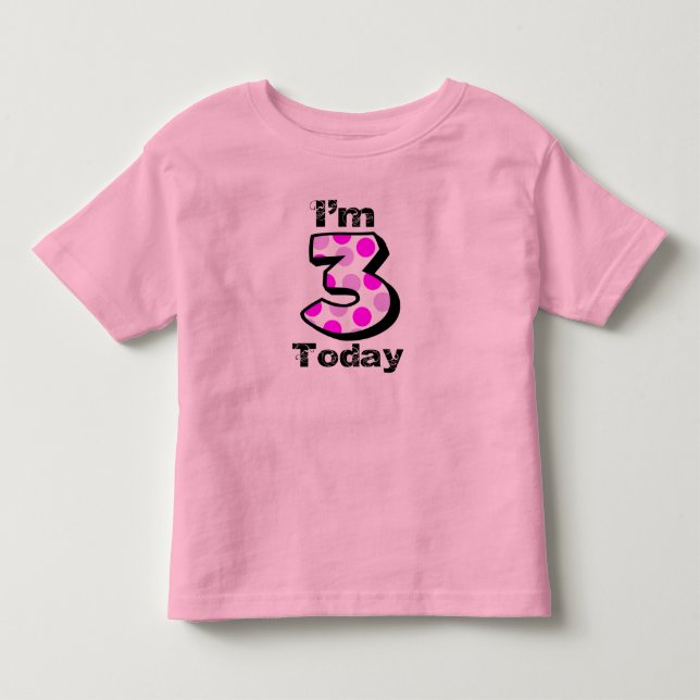 Tenho 3 anos hoje Meninas Camisa de Aniversário (Frente)