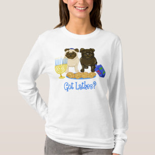 Tenho Camisetas de Hanukkah Pug Latkes
