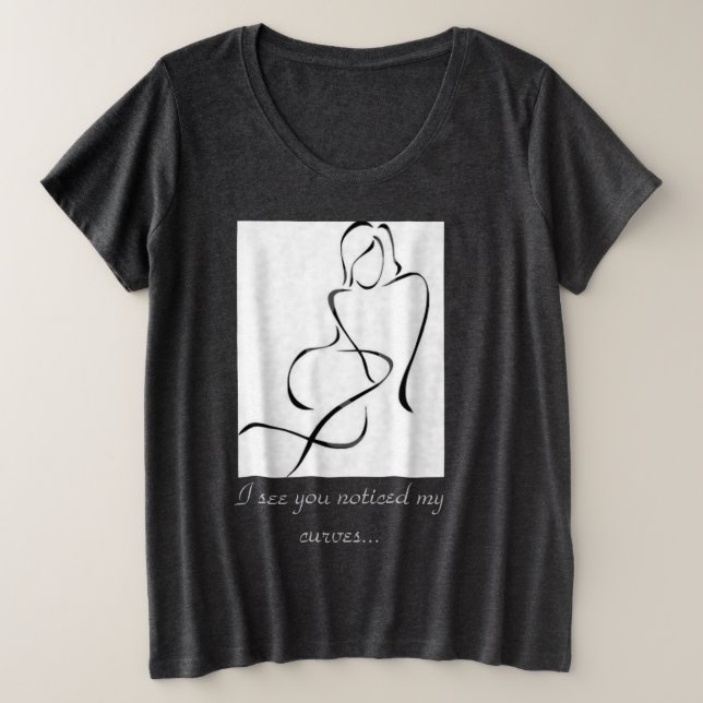 Tenho curvas e camiseta tamanho (Frente do Design)
