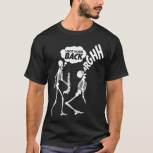 Tenho sua camisa divertida, esqueleto de desenho