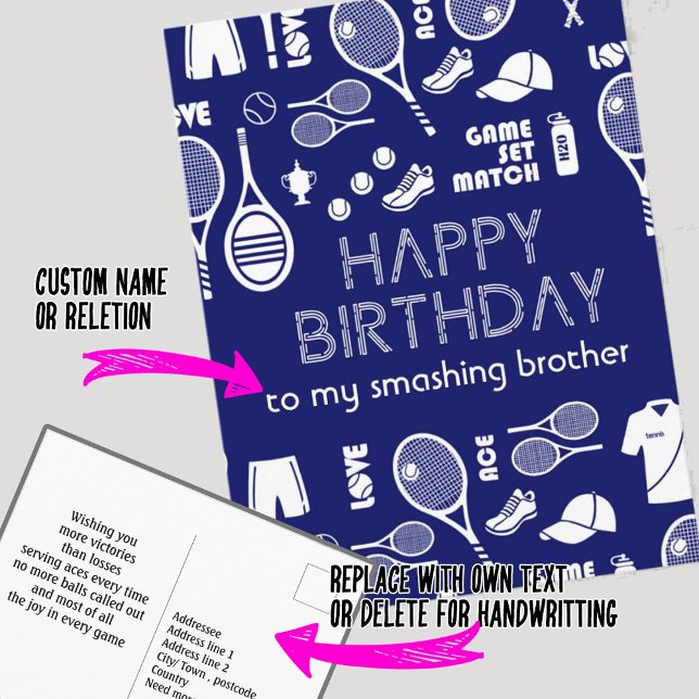 Ténis Azul 🎾 Cartão de Aniversário Feliz (Criador carregado)