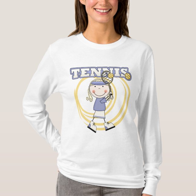 TÊNIS - camiseta e presentes louros da menina (Frente)
