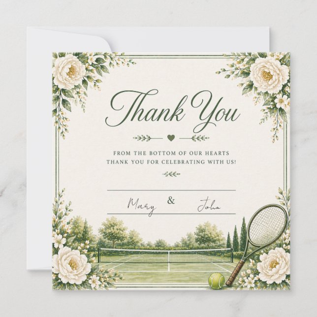 Tênis  Cartão de agradecimento de casamento com bo (Frente)