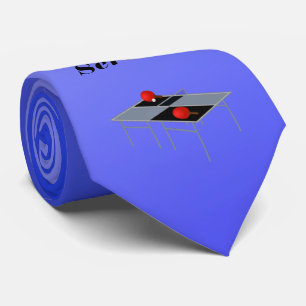 Tênis de Mesa Azul Engraçado, Gravata no Pescoç