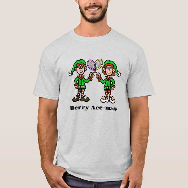 Tênis de Natal T-Shirt com Seus Elfos (Frente)